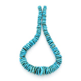 Indian-Style Natural Turquoise XL Graduated Free-Form Disc Bead 16-inch Strand (8.5mm-23mm)