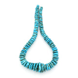 Indian-Style Natural Turquoise XL Graduated Free-Form Disc Bead 16-inch Strand (7.5mm-24mm)