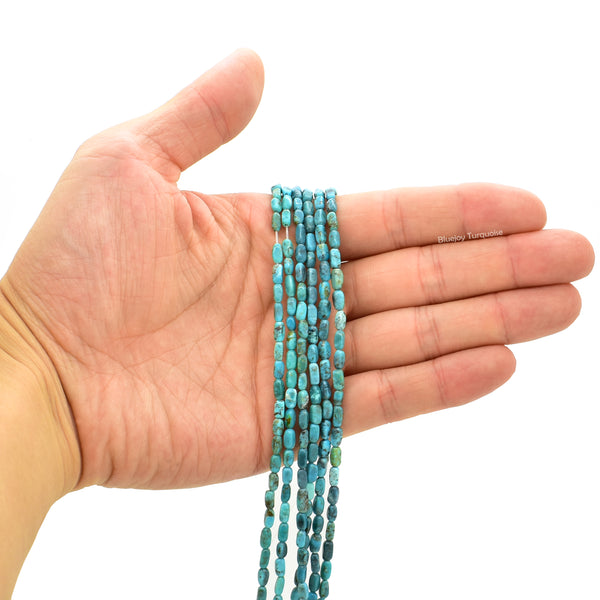 Genuine Natural American Turquoise Bar Shape Bead 16 inch Strand (3x6mm)