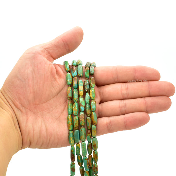 Genuine Natural American Turquoise Bar Shape Bead 16 inch Strand (5x12mm)