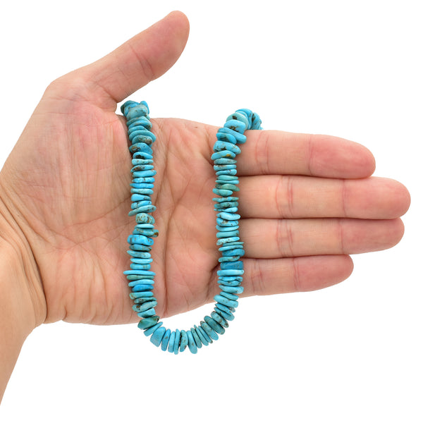Bluejoy Genuine Indian-Style Natural Turquoise XL Free-Form Disc Bead 16-inch Strand (9mm)
