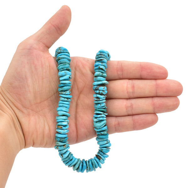 Bluejoy Genuine Indian-Style Natural Turquoise XL Free-Form Disc Bead 16-inch Strand (14mm)