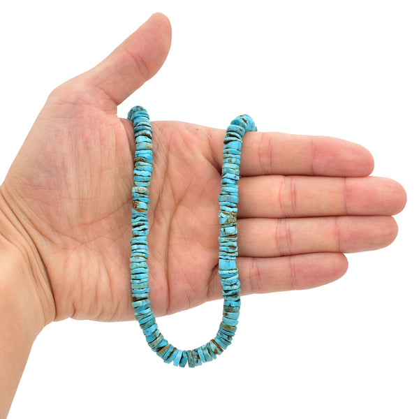 Bluejoy Genuine Indian-Style Natural Turquoise Free-Form Disc Bead 16-inch Strand (9mm)