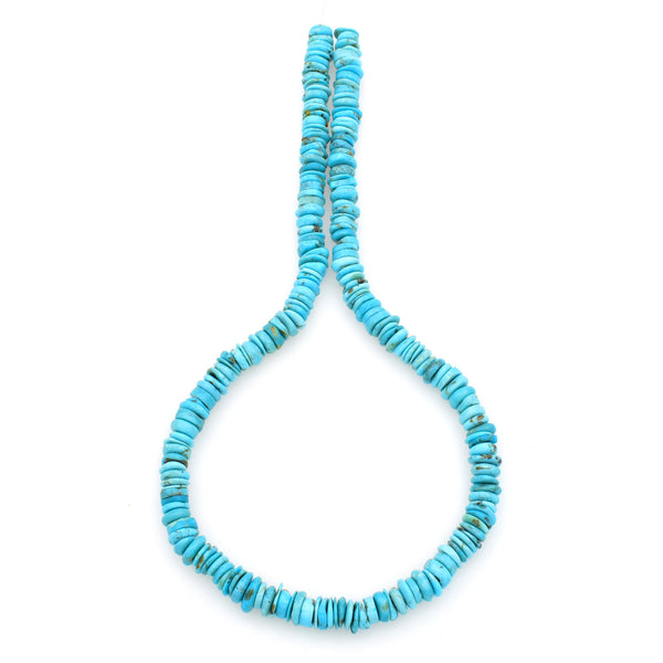 Bluejoy Genuine Indian-Style Natural Turquoise Free-Form Disc Bead 16-inch Strand (8mm)