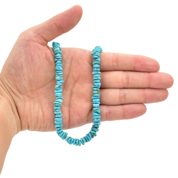 Bluejoy Genuine Indian-Style Natural Turquoise XL Free-Form Disc Bead 16-inch Strand (7mm)