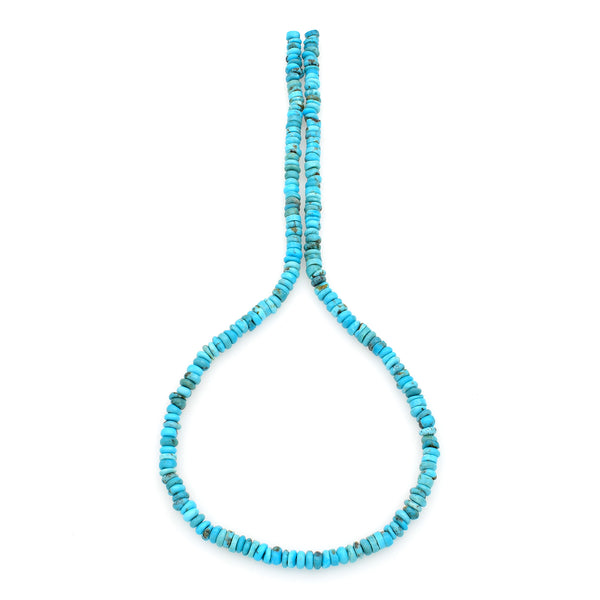 Bluejoy Genuine Indian-Style Natural Turquoise Free-Form Disc Bead 16-inch Strand (5mm)