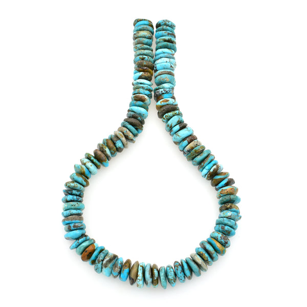 Bluejoy Genuine Indian-Style Natural Turquoise XL Free-Form Disc Bead 16-inch Strand (14mm)