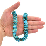 Bluejoy Genuine Indian-Style Natural Turquoise XL Free-Form Disc Bead 16-inch Strand (17mm)