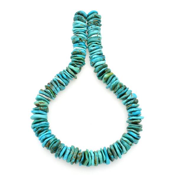 Bluejoy Genuine Indian-Style Natural Turquoise XL Free-Form Disc Bead 16-inch Strand (16mm)