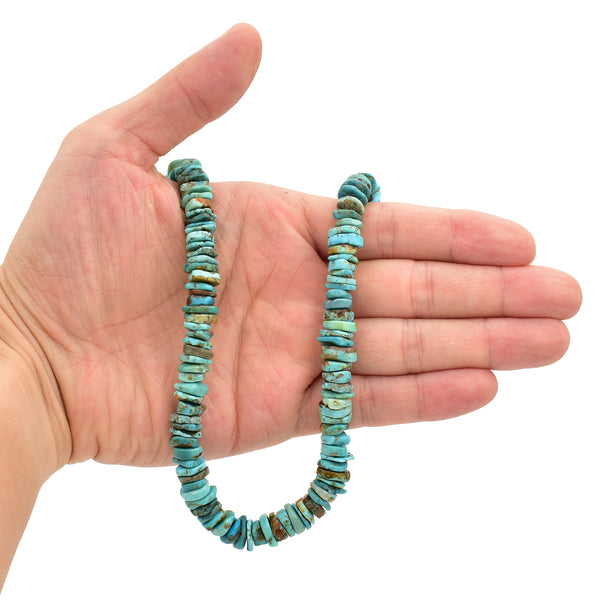 Bluejoy Genuine Indian-Style Natural Turquoise XL Free-Form Disc Bead 16-inch Strand (10mm)
