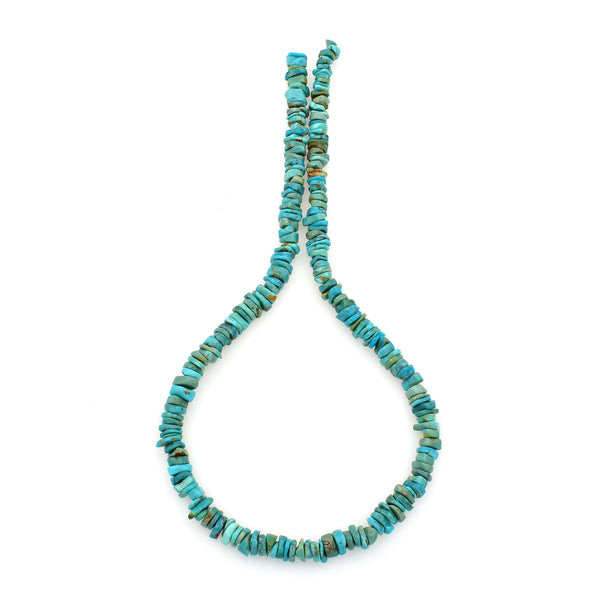 Bluejoy Genuine Indian-Style Natural Turquoise Free-Form Disc Bead 16-inch Strand (6mm)