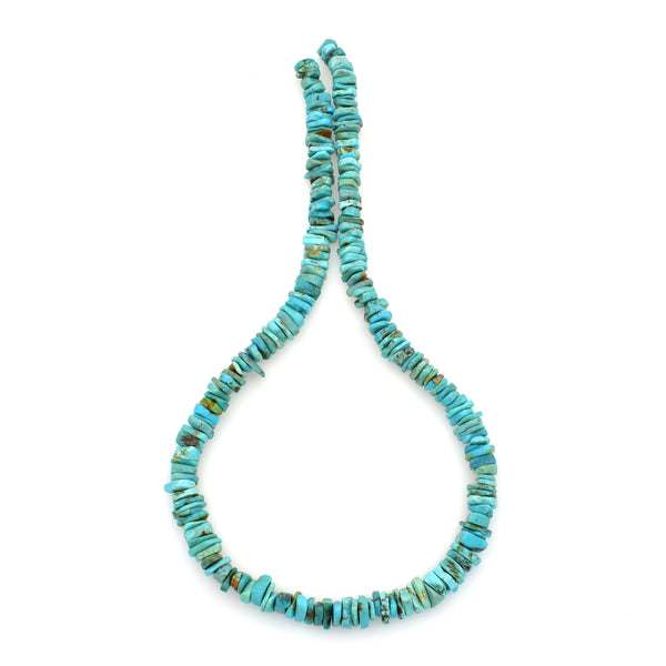 Bluejoy Genuine Indian-Style Natural Turquoise Free-Form Disc Bead 16-inch Strand (7mm)
