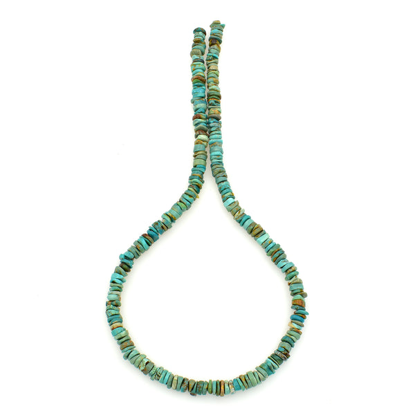 Bluejoy Genuine Indian-Style Natural Turquoise Free-Form Disc Bead 16-inch Strand (7mm)