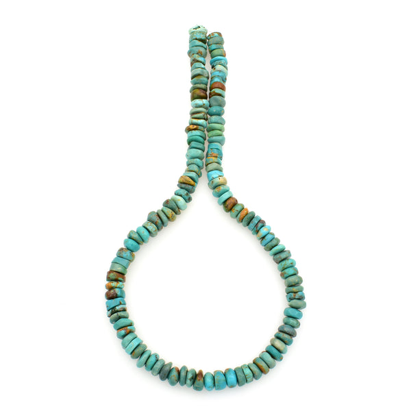 Bluejoy Genuine Indian-Style Natural Turquoise Free-Form Disc Bead 16-inch Strand (9mm)