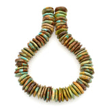 Bluejoy Genuine Indian-Style Natural Turquoise XL Free-Form Disc Bead 16-inch Strand (24mm)