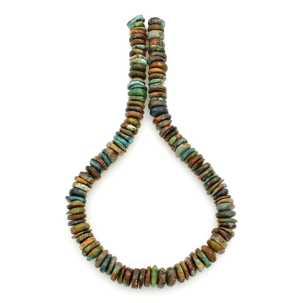 Bluejoy Genuine Indian-Style Natural Turquoise XL Free-Form Disc Bead 16-inch Strand (12mm)