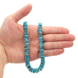 BlueJoy Genuine Indian-Style Natural Turquoise XL Graduated Free-Form Disc Bead 16-inch Strand (6mm-10mm)