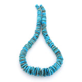 Bluejoy Genuine Indian-Style Natural Turquoise XL Graduated Free-Form Disc Bead 16-inch Strand (7mm-19mm)