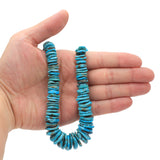 Bluejoy Genuine Indian-Style Natural Turquoise XL Graduated Free-Form Disc Bead 16-inch Strand (7mm-19mm)