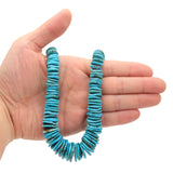 Bluejoy Genuine Indian-Style Natural Turquoise XL Graduated Free-Form Disc Bead 16-inch Strand (7mm-22mm)