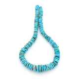 Bluejoy Genuine Indian-Style Natural Turquoise XL Graduated Free-Form Disc Bead 16-inch Strand (5mm-19mm)