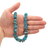 Bluejoy Genuine Indian-Style Natural Turquoise XL Graduated Free-Form Disc Bead 16-inch Strand (6mm-13mm)