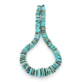 Bluejoy Genuine Indian-Style Natural Turquoise XL Graduated Free-Form Disc Bead 16-inch Strand (9mm-19mm)