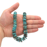 Bluejoy Genuine Indian-Style Natural Turquoise XL Graduated Free-Form Disc Bead 16-inch Strand (9mm-19mm)