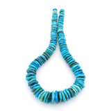 Bluejoy Genuine Indian-Style Natural Turquoise XL Graduated Free-Form Disc Bead 16-inch Strand (9mm-22mm)