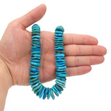 Bluejoy Genuine Indian-Style Natural Turquoise XL Graduated Free-Form Disc Bead 16-inch Strand (9mm-22mm)