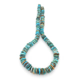 Bluejoy Genuine Indian-Style Natural Turquoise XL Graduated Free-Form Disc Bead 16-inch Strand (6mm-12mm)