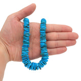 Bluejoy Genuine Indian-Style Natural Turquoise XL Graduated Free-Form Disc Bead 18-inch Strand (10mm-22mm)