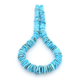 Bluejoy Genuine Indian-Style Natural Turquoise XL Graduated Free-Form Disc Bead 18-inch Strand (12mm-21mm)
