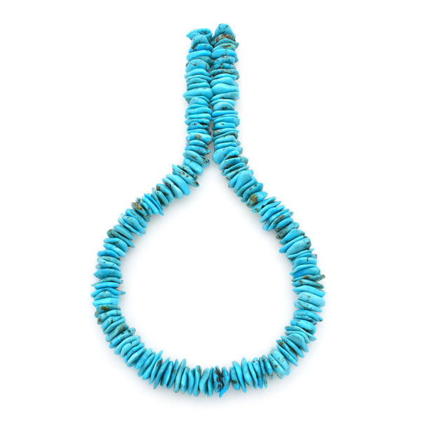 Bluejoy 13mm Genuine Indian-Style Natural Turquoise XL Free-Form Thin Disc Bead 16-inch Strand