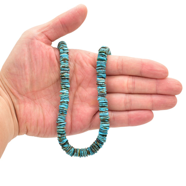 Bluejoy 10mm Genuine Indian-Style Natural Turquoise XL Free-Form Thin Disc Bead 16-inch Strand