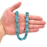 Bluejoy 12mm Genuine Indian-Style Natural Turquoise XL Free-Form Thin Disc Bead 16-inch Strand