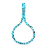 Bluejoy 7mm Genuine Indian-Style Natural Turquoise Free-Form Thin Disc Bead 16-inch Strand