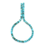 Bluejoy 8mm Genuine Indian-Style Natural Turquoise Free-Form Thin Disc Bead 16-inch Strand