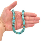 Bluejoy 10mm Genuine Indian-Style Natural Turquoise XL Free-Form Thin Disc Bead 16-inch Strand