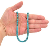 Bluejoy 6mm Genuine Indian-Style Natural Turquoise Free-Form Thin Disc Bead 16-inch Strand