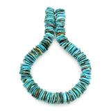 Bluejoy 20mm Genuine Indian-Style Natural Turquoise XL Free-Form Thin Disc Bead 16-inch Strand