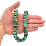 Bluejoy 19mm Genuine Indian-Style Natural Turquoise XL Free-Form Thin Disc Bead 16-inch Strand