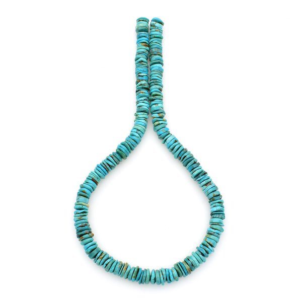 Bluejoy 10mm Genuine Indian-Style Natural Turquoise XL Free-Form Thin Disc Bead 16-inch Strand