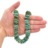 Bluejoy 20mm Genuine Indian-Style Natural Turquoise XL Free-Form Thin Disc Bead 16-inch Strand