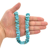 Bluejoy Genuine Indian-Style Natural Turquoise XL Free-Form Flat Disc Bead 16-inch Strand (14mm)