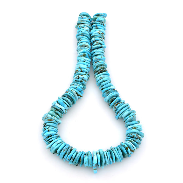 Bluejoy Genuine Indian-Style Natural Turquoise XL Free-Form Flat Disc Bead 16-inch Strand (18mm)