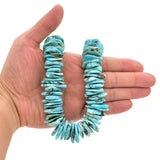 Bluejoy Genuine Indian-Style Natural Turquoise XL Free-Form Flat Disc Bead 16-inch Strand (25mm)