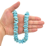 Bluejoy Genuine Indian-Style Natural Turquoise XL Free-Form Flat Disc Bead 16-inch Strand (18mm)
