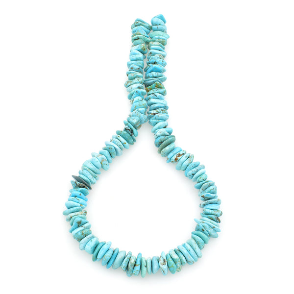 Bluejoy Genuine Indian-Style Natural Turquoise XL Free-Form Flat Disc Bead 16-inch Strand (11mm)