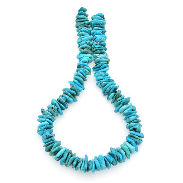 Bluejoy Genuine Indian-Style Natural Turquoise XL Free-Form Flat Disc Bead 16-inch Strand (14mm)